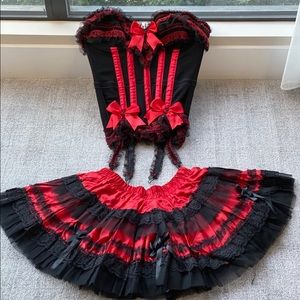 Trashy Original Carousel corset Black/Red set